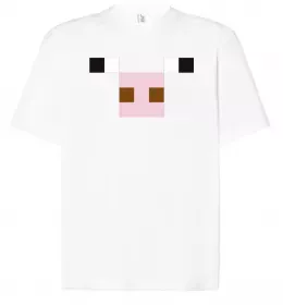 Футболка Оверсайз Minecraft pig Белый фото