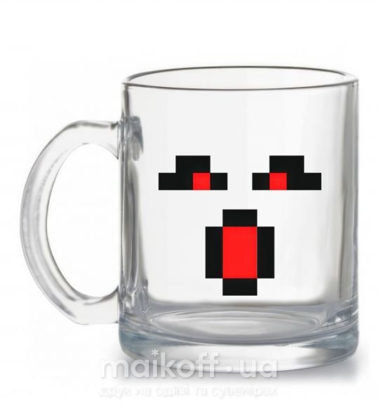Чашка скляна Minecraft evil Прозорий фото