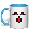 Чашка с цветной ручкой Minecraft evil Голубой фото