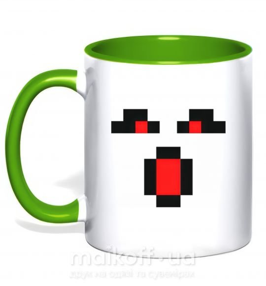 Чашка з кольоровою ручкою Minecraft evil Зелений фото