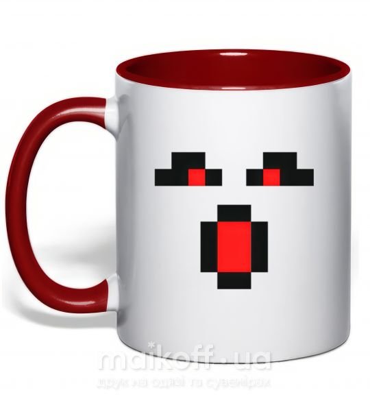 Чашка з кольоровою ручкою Minecraft evil Червоний фото