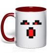 Чашка с цветной ручкой Minecraft evil Красный фото