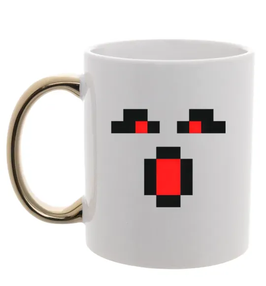 Чашка с цветной ручкой Minecraft evil Золото фото