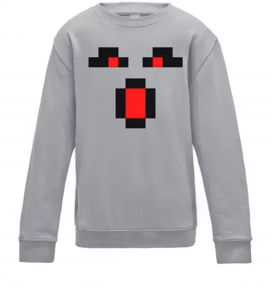 Детский Свитшот Minecraft evil Серый меланж фото