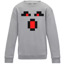 Детский Свитшот Minecraft evil Серый меланж фото