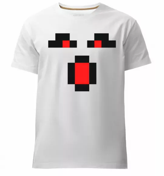 Мужская премиум футболка Minecraft evil Белый фото