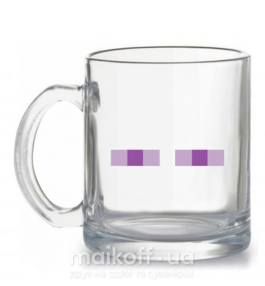 Чашка скляна Minecraft eyes Прозорий фото
