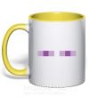 Чашка з кольоровою ручкою Minecraft eyes Сонячно жовтий фото