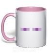 Чашка з кольоровою ручкою Minecraft eyes Ніжно рожевий фото