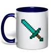 Чашка с цветной ручкой Minecraft sword Глубокий темно-синий фото