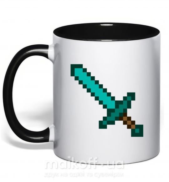 Чашка с цветной ручкой Minecraft sword Черный фото