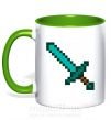 Чашка з кольоровою ручкою Minecraft sword Зелений фото