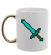 Чашка с цветной ручкой Minecraft sword Золото фото