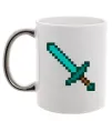 Чашка с цветной ручкой Minecraft sword Серебро фото