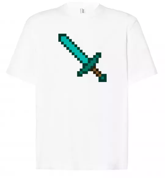 Футболка Оверсайз Minecraft sword Белый фото