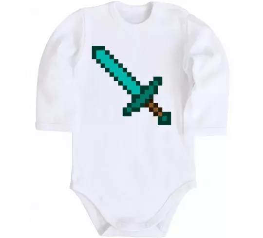 Детский боди Minecraft sword Белый фото