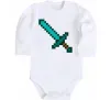 Детский боди Minecraft sword Белый фото