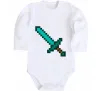 Дитячий бодік Minecraft sword Білий фото