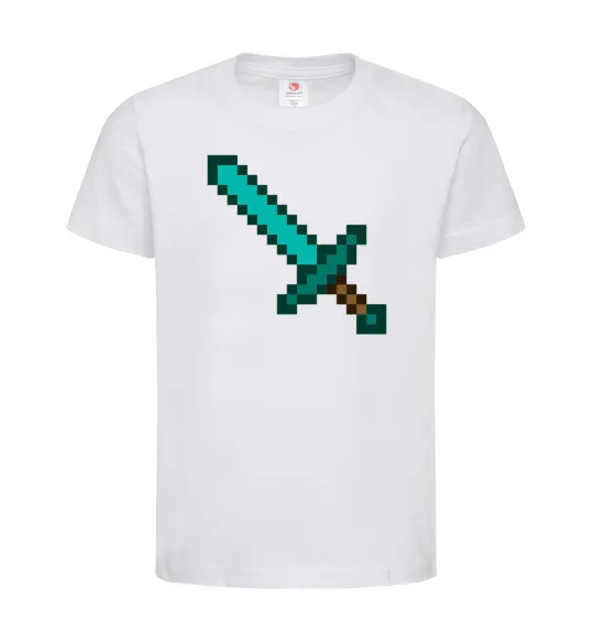 Детская футболка Minecraft sword Белый фото
