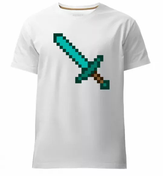 Чоловіча преміум футболка Minecraft sword Білий фото