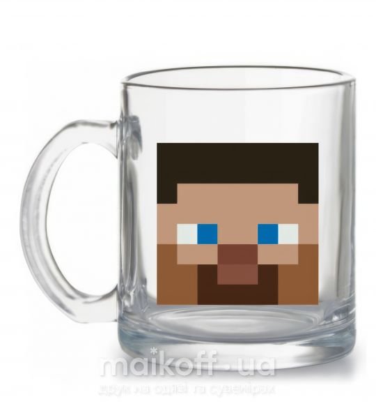 Чашка стеклянная Minecraft hero Прозрачный фото