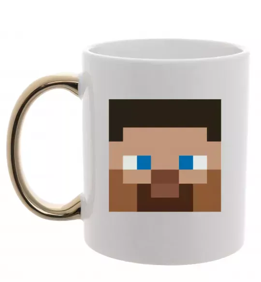 Чашка с цветной ручкой Minecraft hero Золото фото