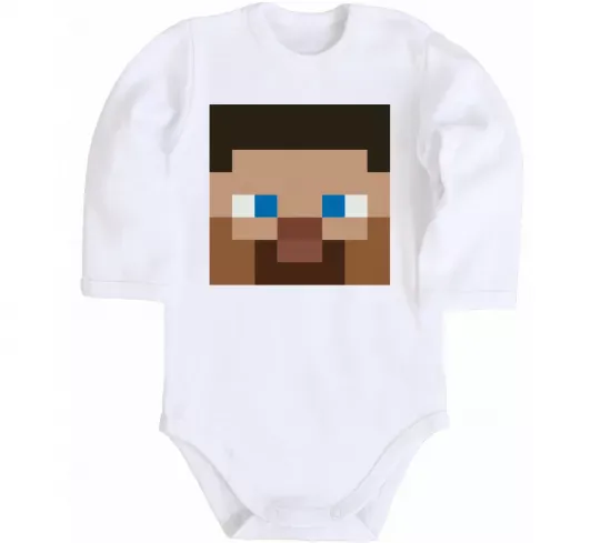 Дитячий бодік Minecraft hero Білий фото