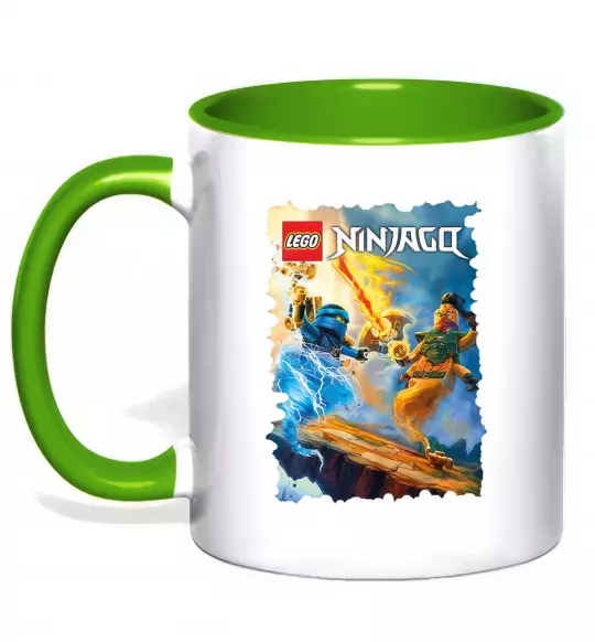 Чашка с цветной ручкой Битва Зеленый фото