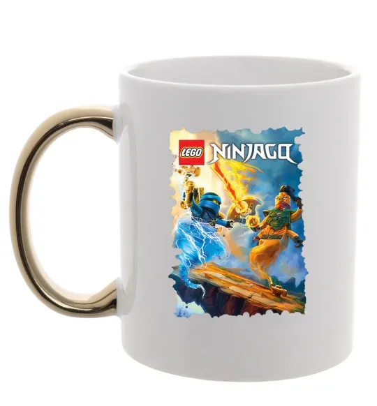 Чашка с цветной ручкой Битва Золото фото