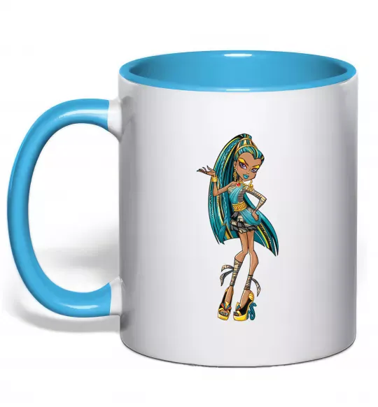 Чашка с цветной ручкой Cleo №2 Голубой фото