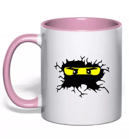 Чашка с цветной ручкой Lego face Нежно розовый фото