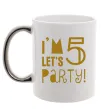 Чашка с цветной ручкой I am 5 let is party Серебро фото
