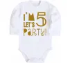 Детский боди I am 5 let is party Белый фото