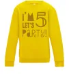 Дитячий світшот I am 5 let is party Сонячно жовтий Дитячий світшот I am 5 let is party Сонячно жовтий фото