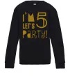 Дитячий світшот I am 5 let is party Чорний Дитячий світшот I am 5 let is party Чорний фото