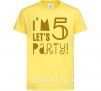 Дитяча футболка I am 5 let is party Лимонний фото