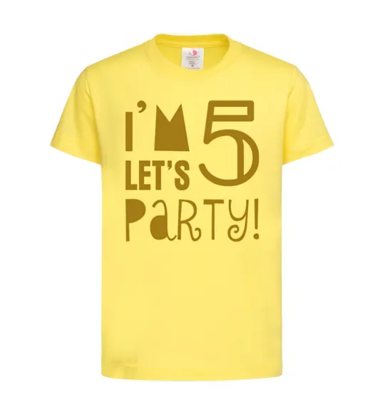 Детская футболка I am 5 let is party Лимонный фото
