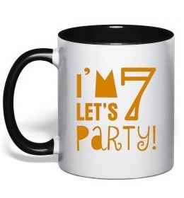Чашка з кольоровою ручкою I am 7 let is party Чашка з кольоровою ручкою I am 7 let is party