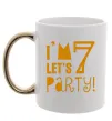 Чашка з кольоровою ручкою I am 7 let is party Золото Чашка з кольоровою ручкою I am 7 let is party Золото фото