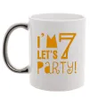 Чашка з кольоровою ручкою I am 7 let is party Срібло Чашка з кольоровою ручкою I am 7 let is party Срібло фото