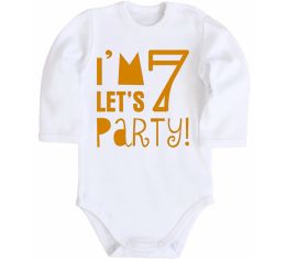 Детский боди I am 7 let is party
