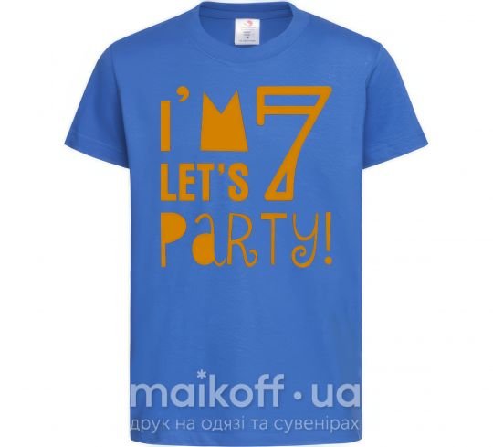Дитяча футболка I am 7 let is party Яскраво-синій фото