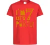Детская футболка I am 7 let is party Красный фото