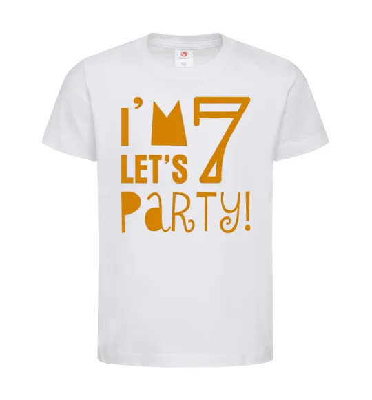 Дитяча футболка I am 7 let is party Білий фото