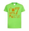 Дитяча футболка I am 7 let is party Лаймовий фото