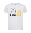 Детская футболка I am 5 cat Белый фото