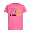 Детская футболка I am 5 cat Ярко-розовый фото