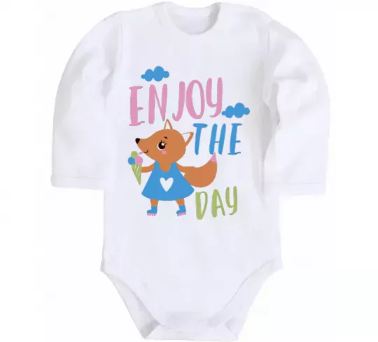 Дитячий бодік Enjoy the day Білий фото
