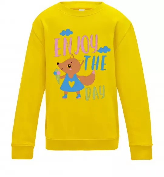 Детский Свитшот Enjoy the day Солнечно желтый фото