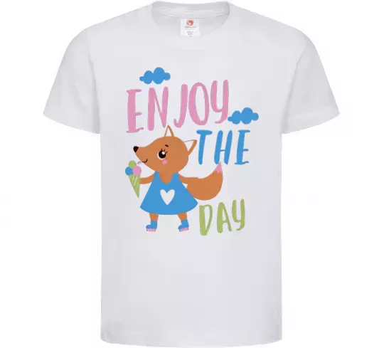 Дитяча футболка Enjoy the day Білий фото